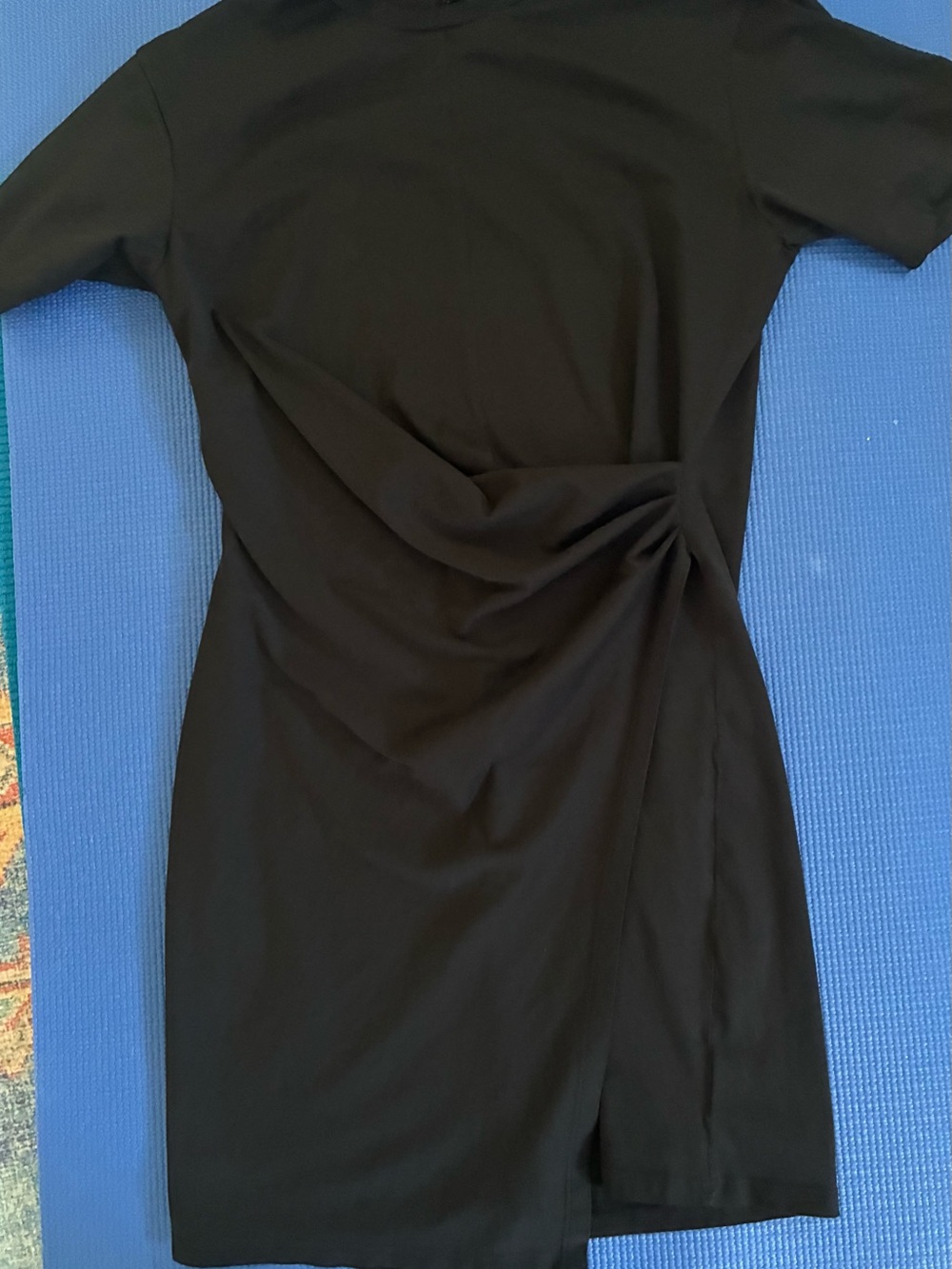 Theory Black Short-Sleeve Twist-Front Mini Dress-washed, but never worn